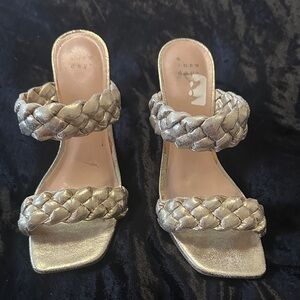 A New Day Women's Metallic Braided Heels